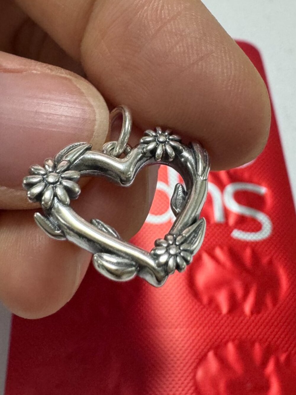 James Avery Flowering Vines Heart Charm